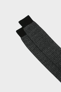 SOCKS MICHELE. 75% COTTON, 25% LINEN, BLACK - DARK GREY